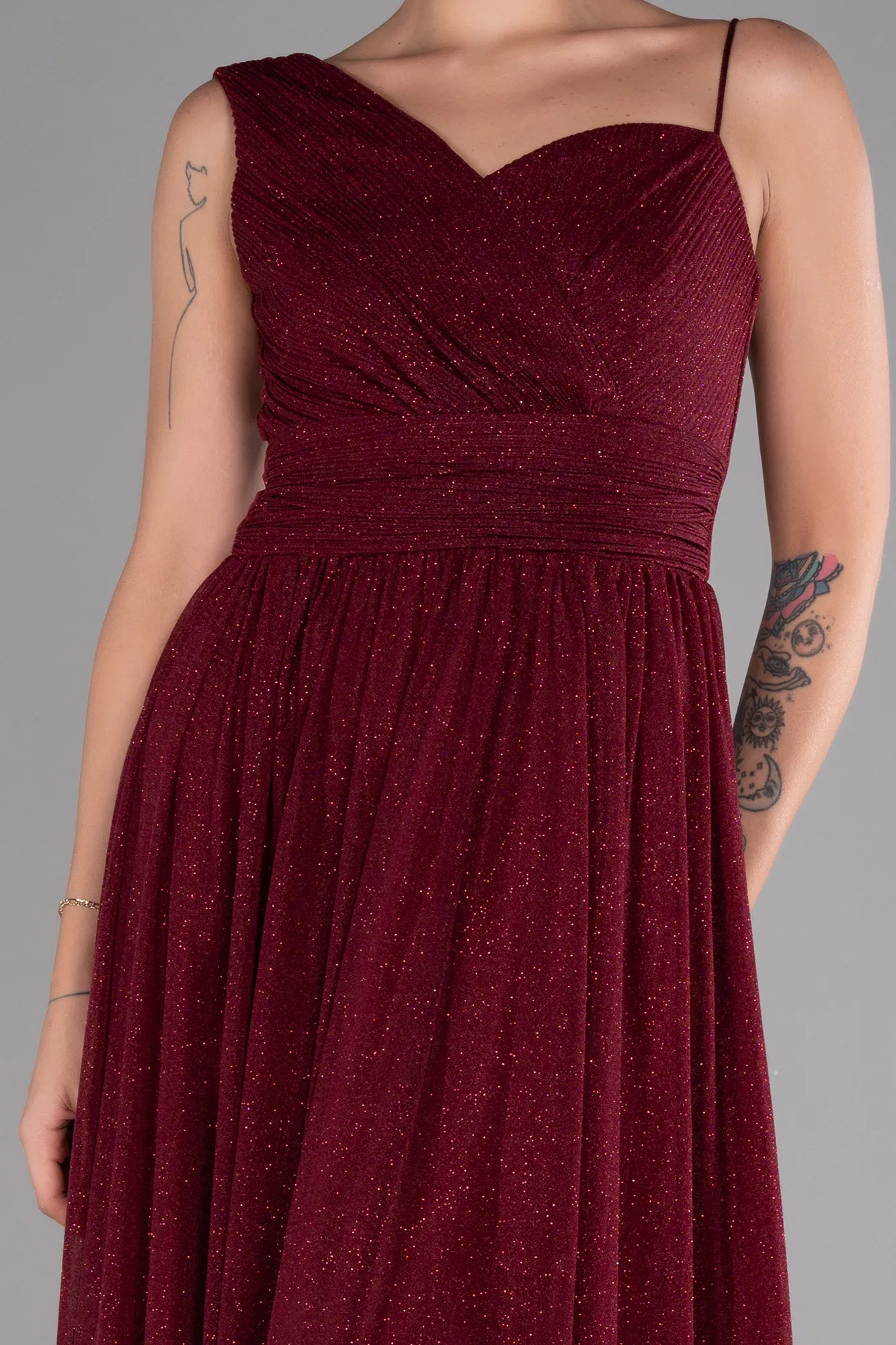 Burgundy-Long Evening Dress ABU4190