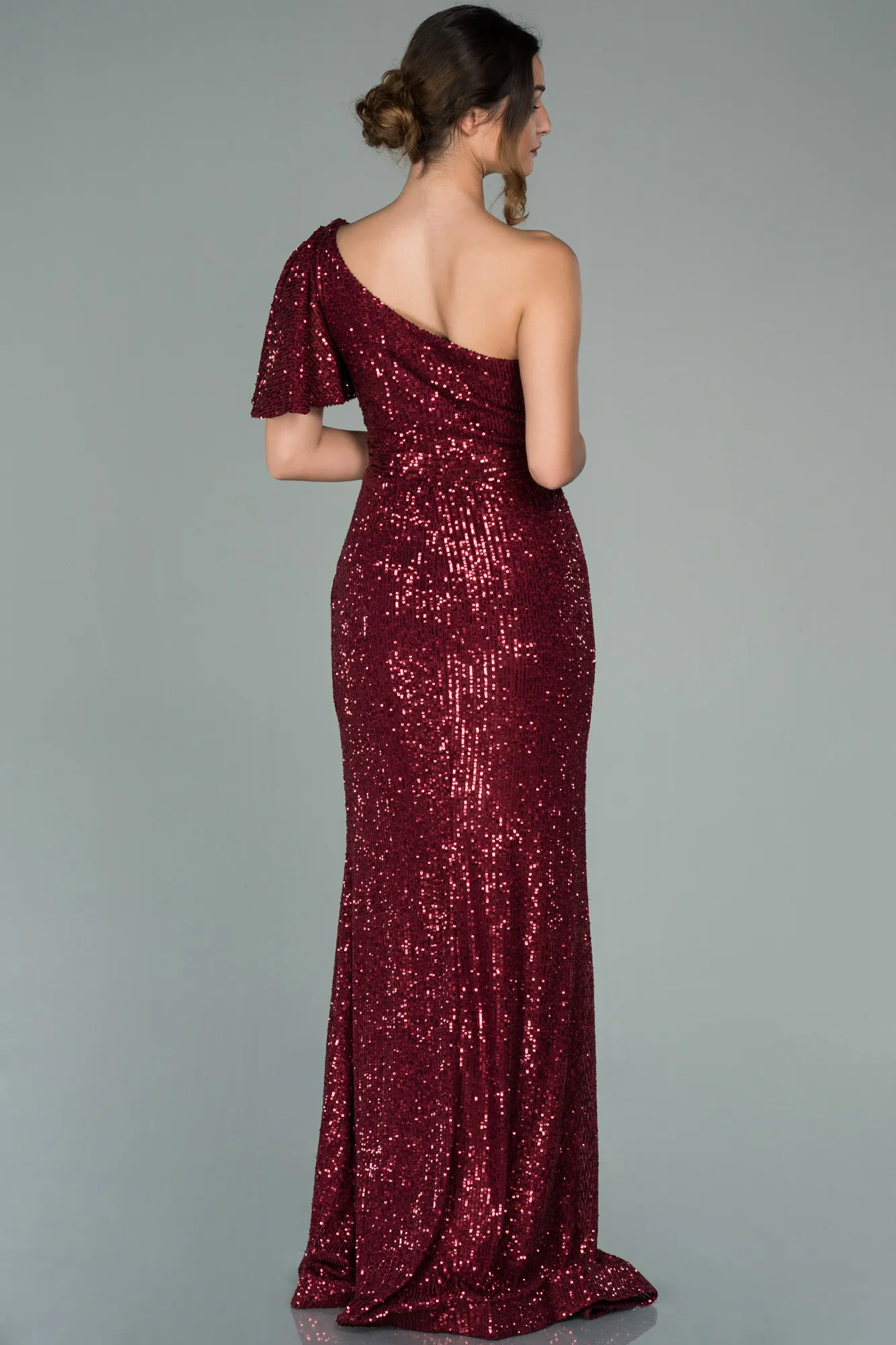 Burgundy-Long Mermaid Evening Dress ABU1891