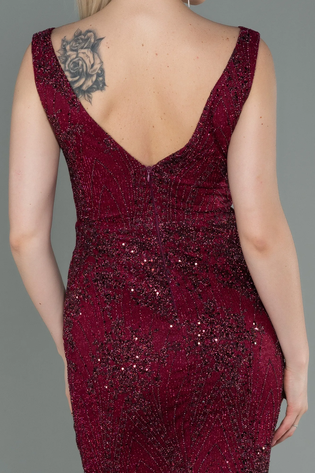 Burgundy-Long Mermaid Prom Dress ABU3178