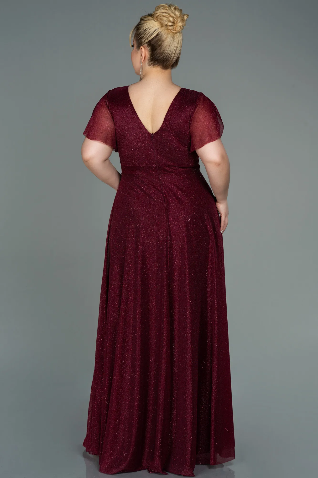 Burgundy-Long Plus Size Evening Dress ABU2310