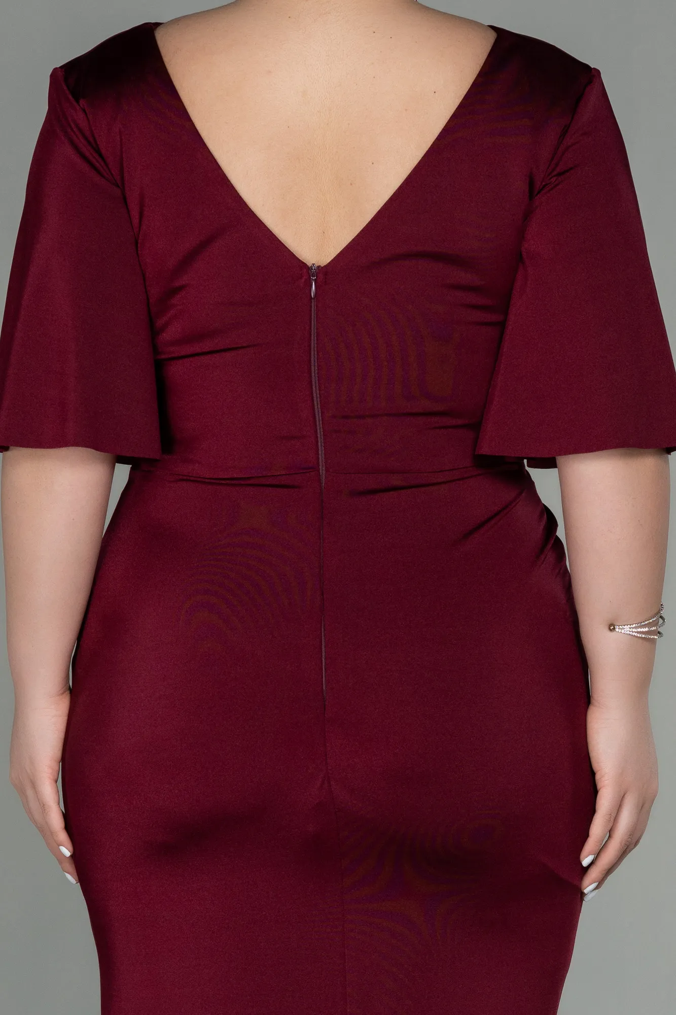 Burgundy-Long Plus Size Evening Dress ABU2441