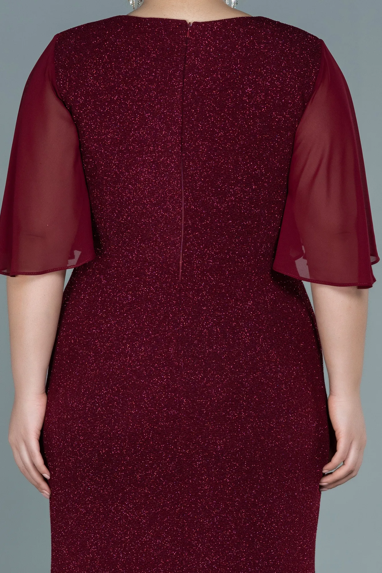 Burgundy-Long Plus Size Evening Dress ABU2651