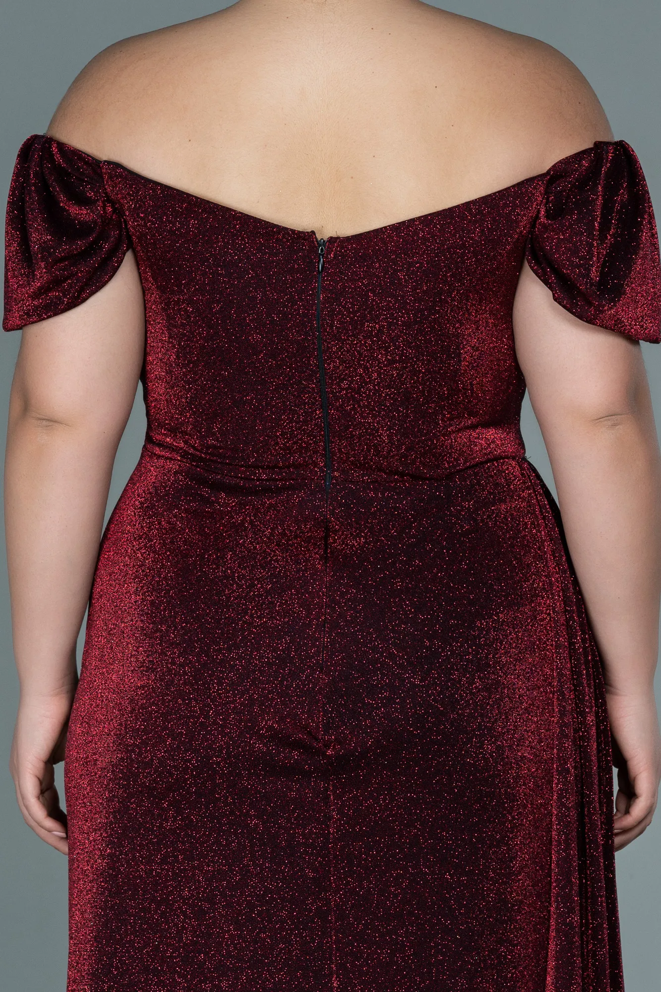 Burgundy-Long Plus Size Evening Dress ABU2658