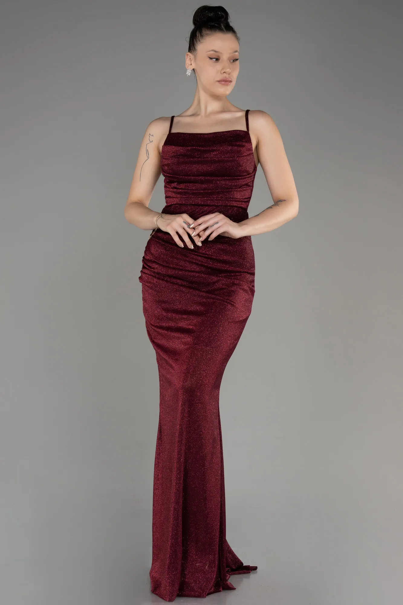 Burgundy-Long Prom Gown ABU3182