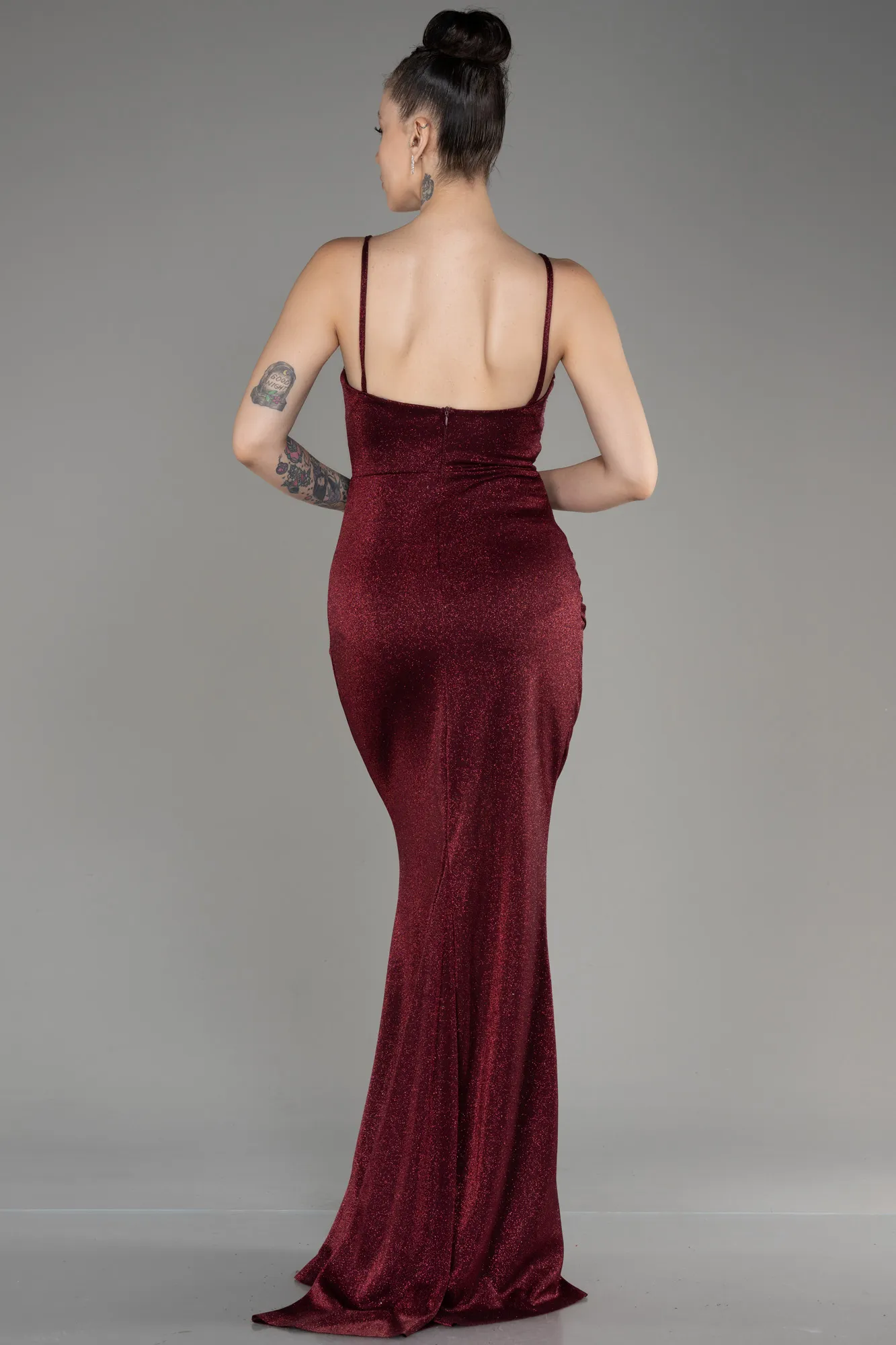 Burgundy-Long Prom Gown ABU3182