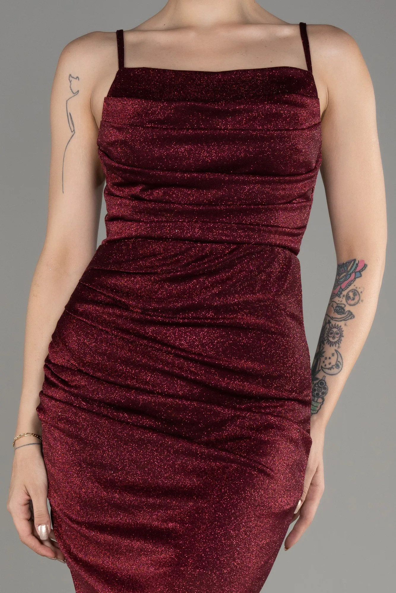 Burgundy-Long Prom Gown ABU3182