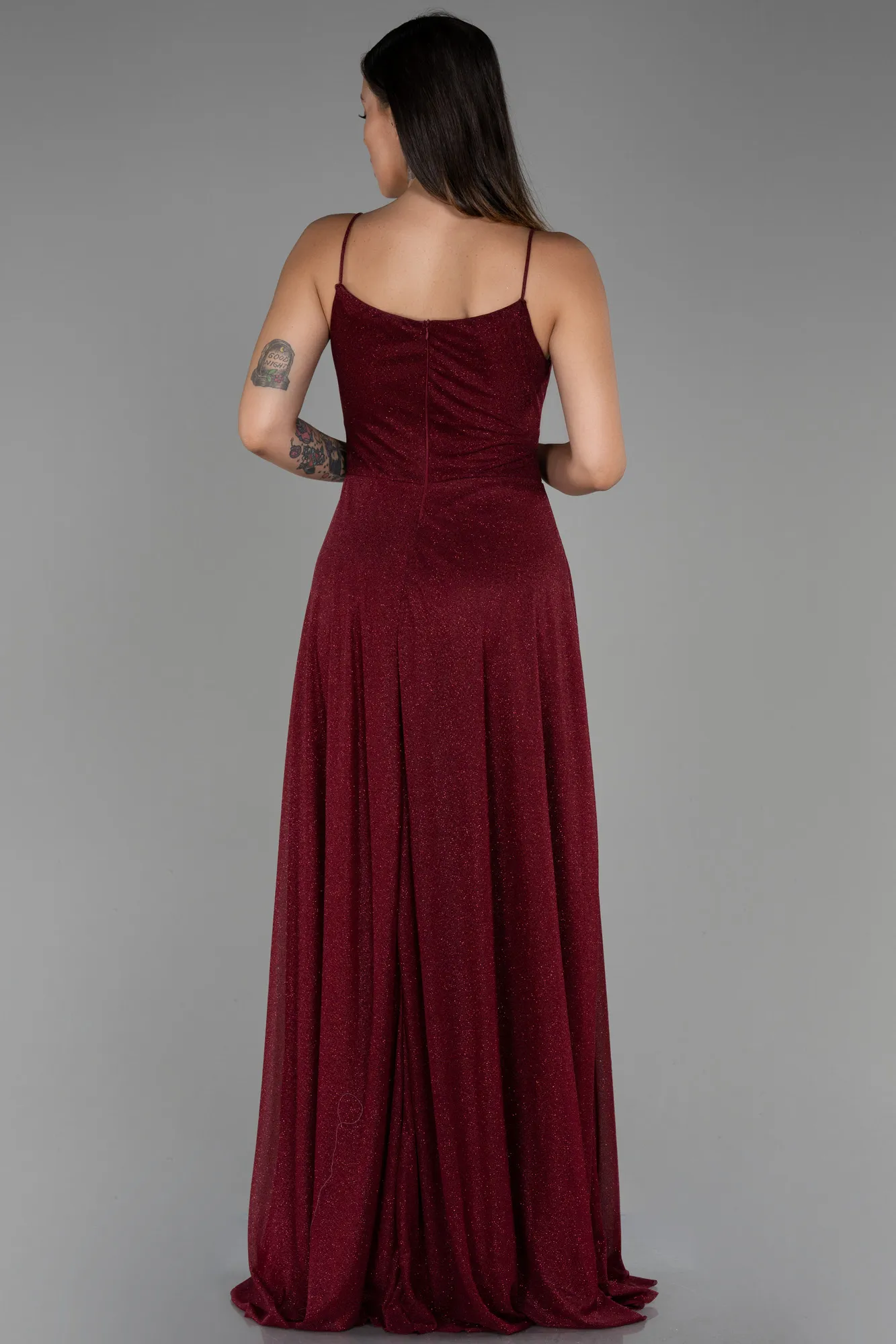 Burgundy-Long Prom Gown ABU3195