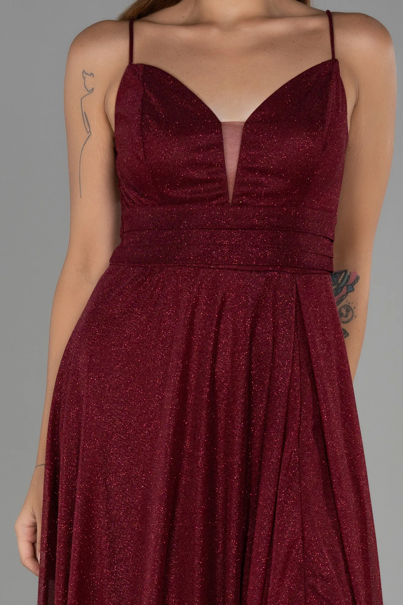 Burgundy-Long Prom Gown ABU3195