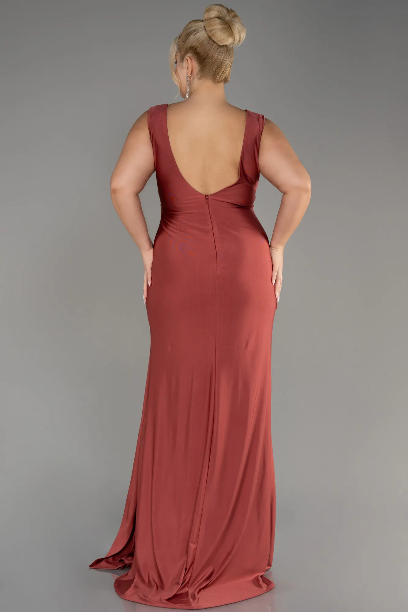 Cinnamon-Long Formal Plus Size Dress ABU3737