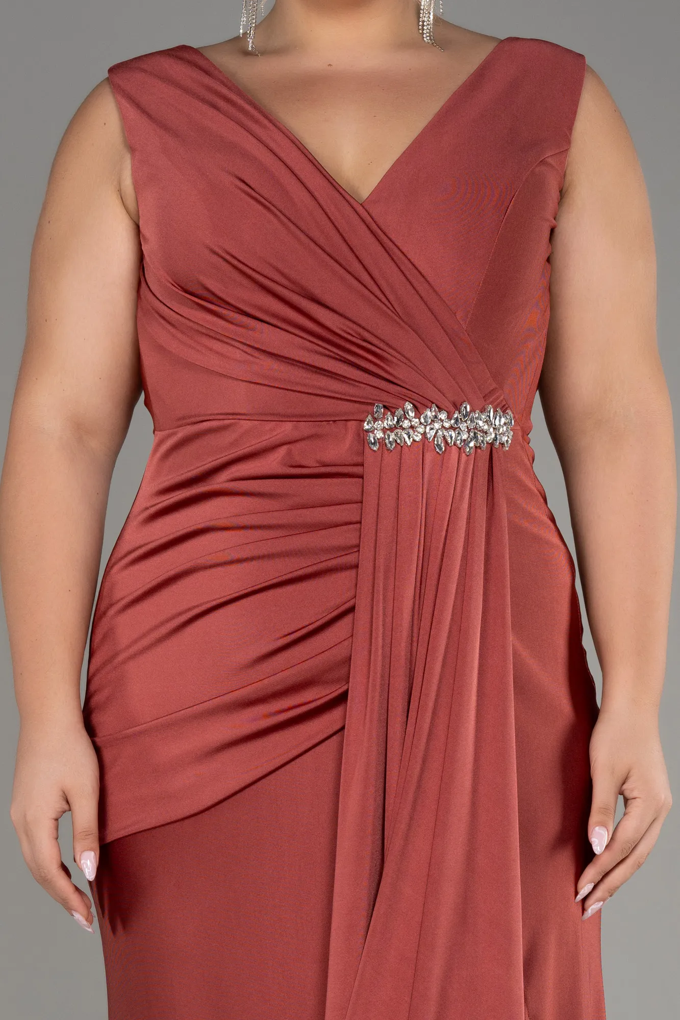 Cinnamon-Long Formal Plus Size Dress ABU3737