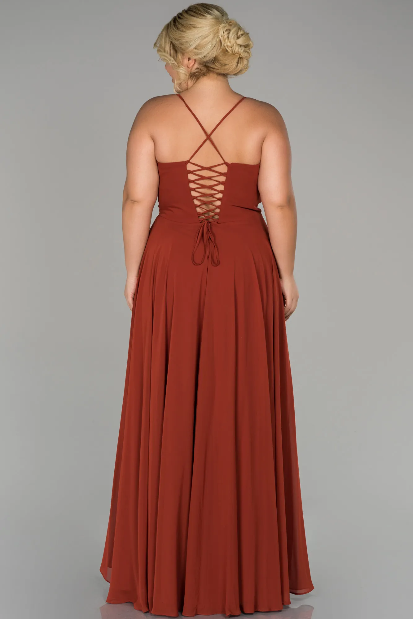 Cinnamon-Long Plus Size Evening Dress ABU1324