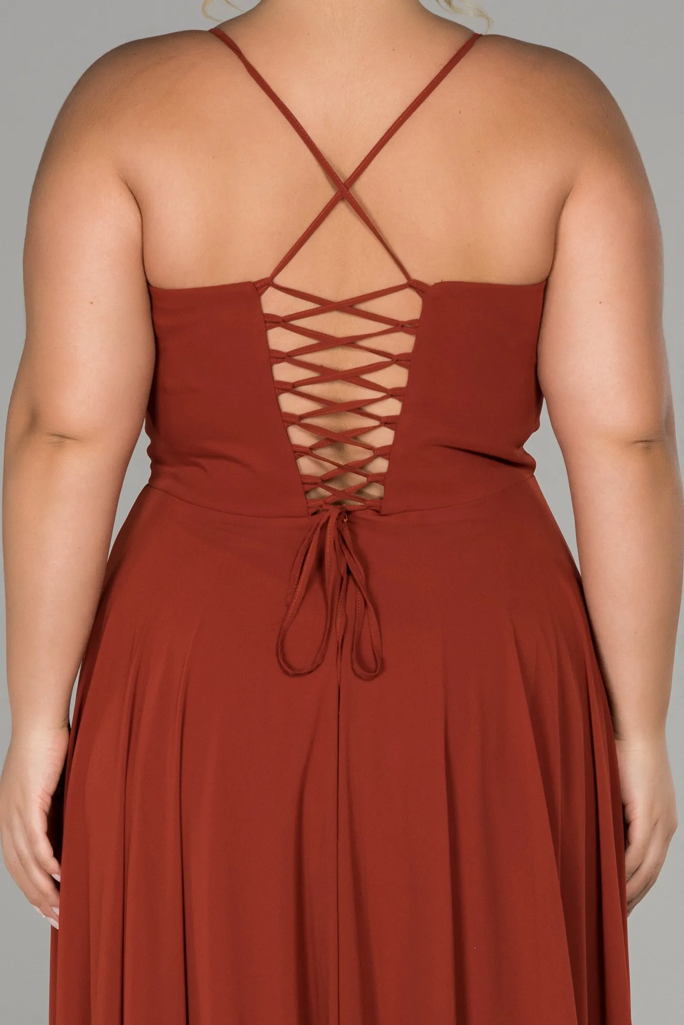 Cinnamon-Long Plus Size Evening Dress ABU1324
