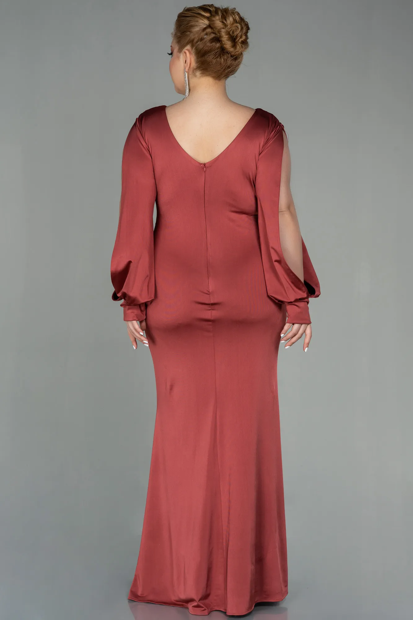 Cinnamon-Long Plus Size Evening Dress ABU2866