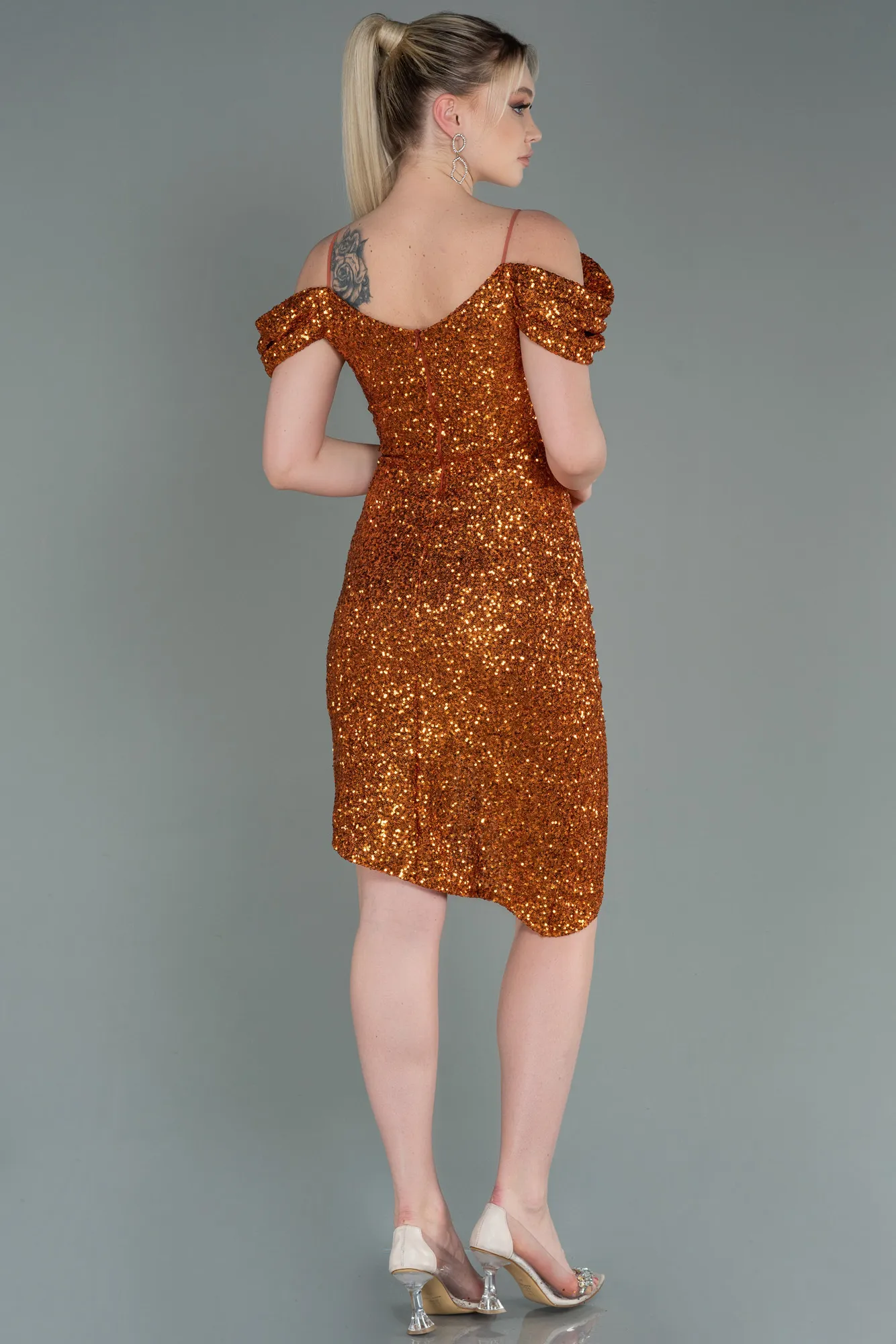 Cinnamon-Midi Scaly Invitation Dress ABK1748