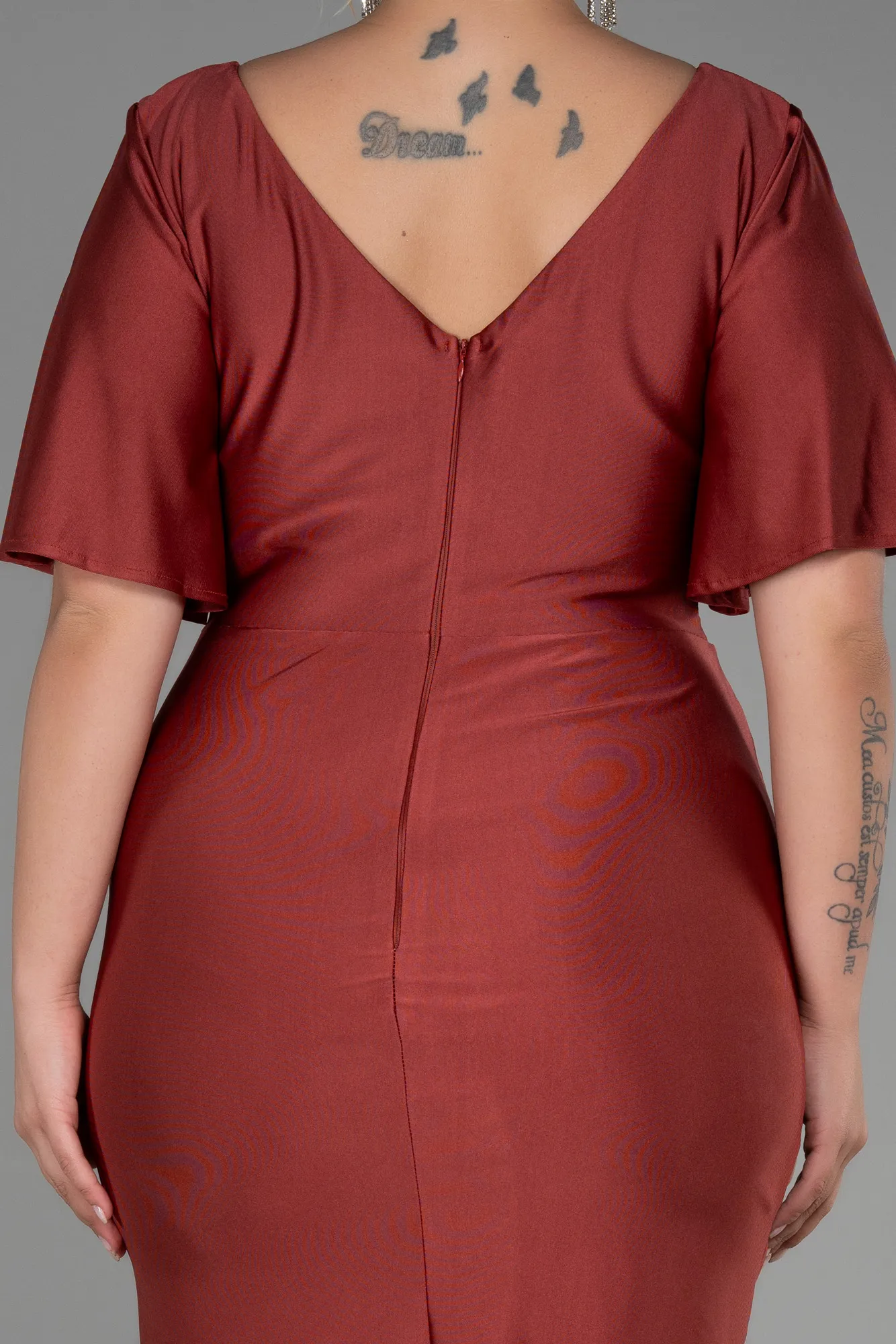 Cinnamon-Short Plus Size Evening Dress ABK1824