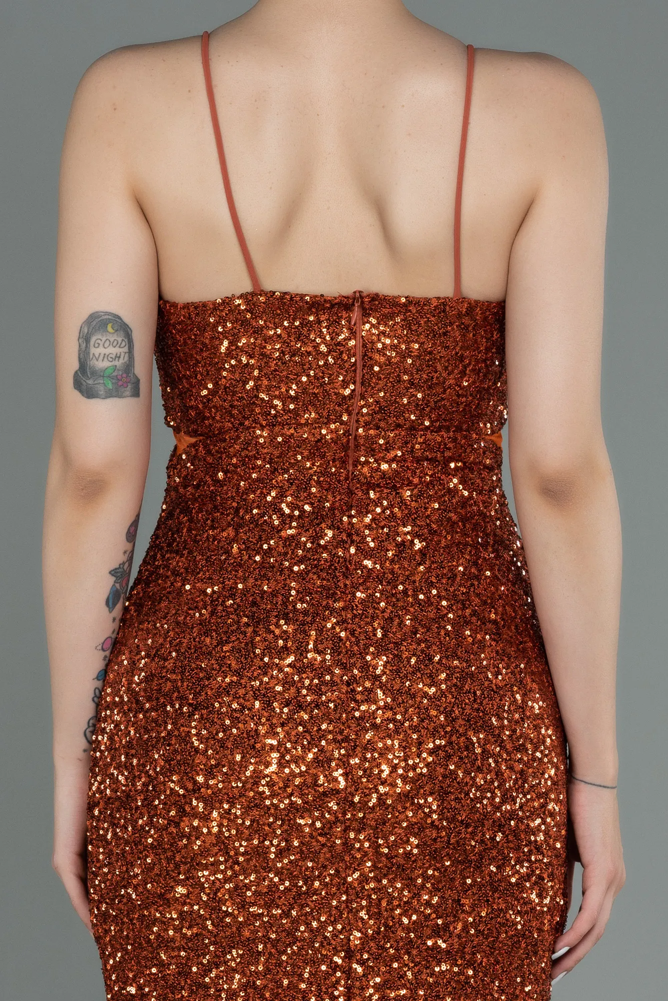 Cinnamon-Short Scaly Invitation Dress ABK1763