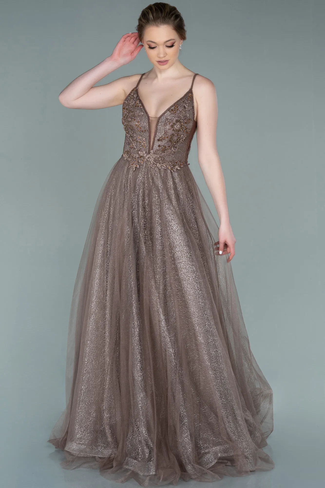 Copper-Long Engagement Dress ABU1442