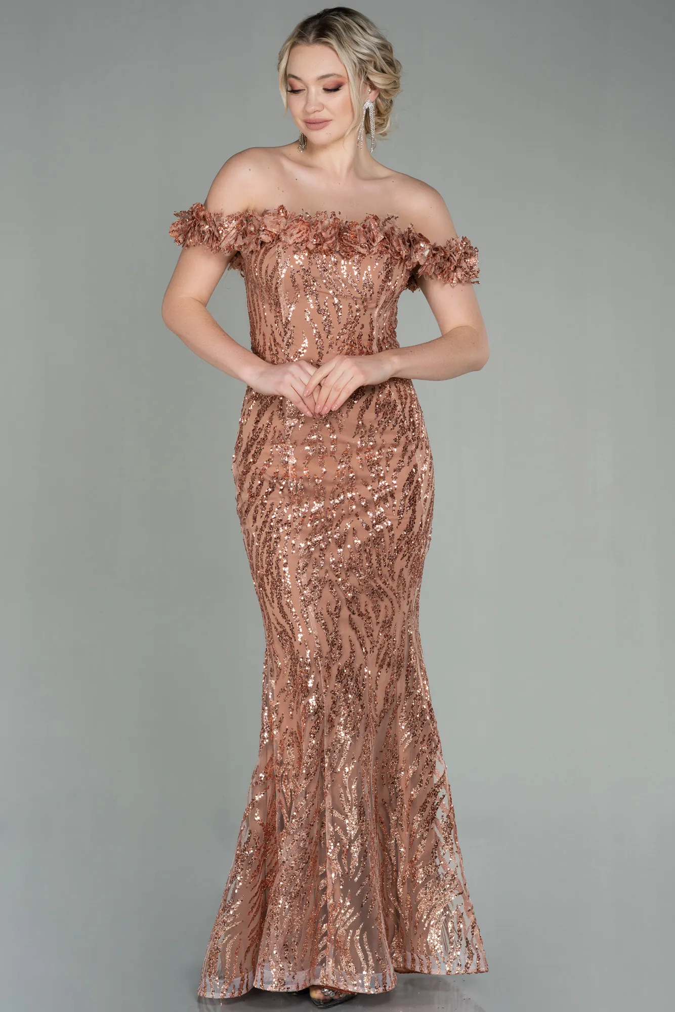 Copper-Long Evening Dress ABU2881