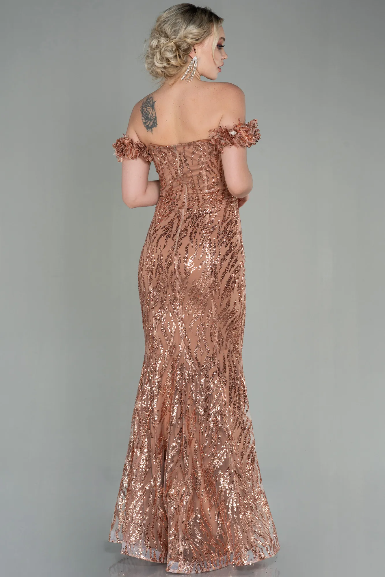 Copper-Long Evening Dress ABU2881