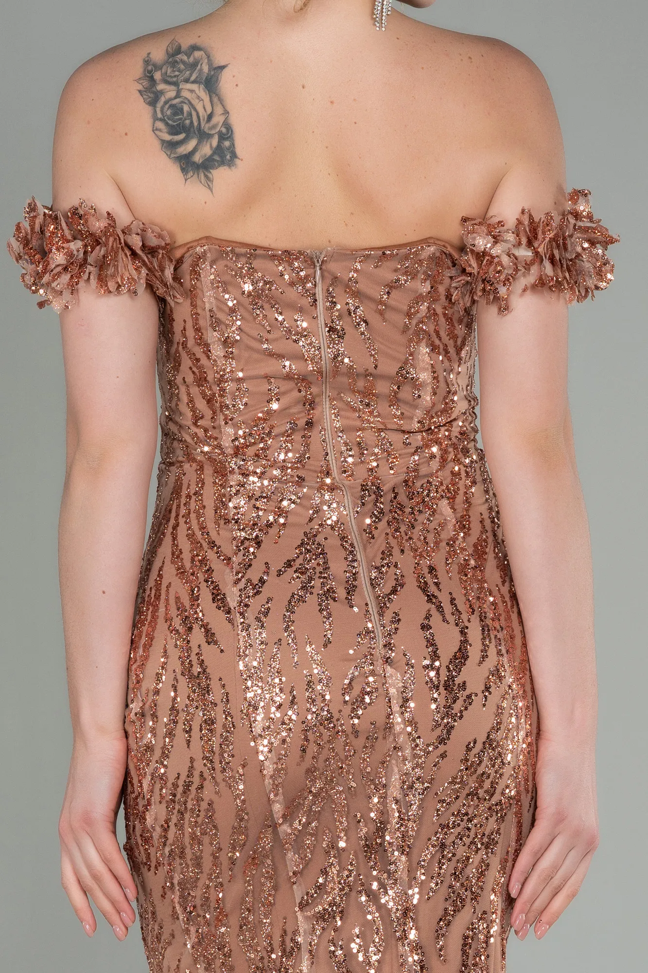 Copper-Long Evening Dress ABU2881