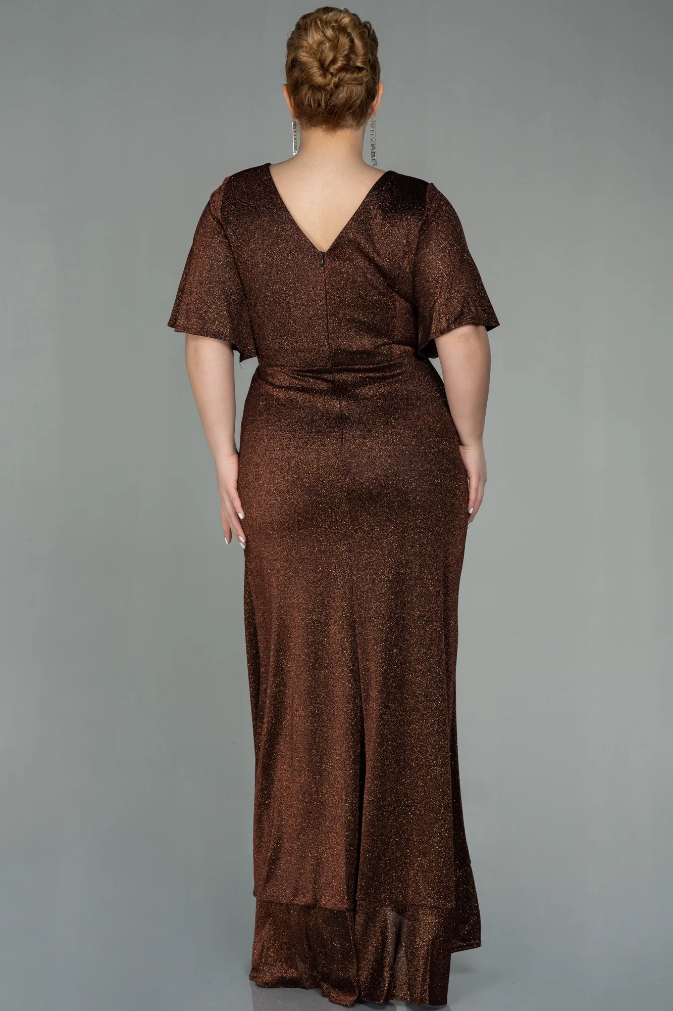 Copper-Long Plus Size Evening Dress ABU2867