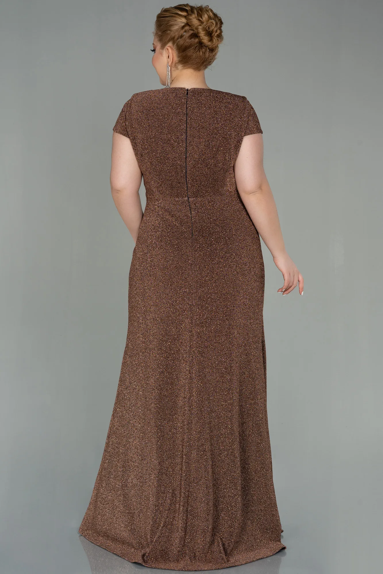 Copper-Long Plus Size Evening Dress ABU2870