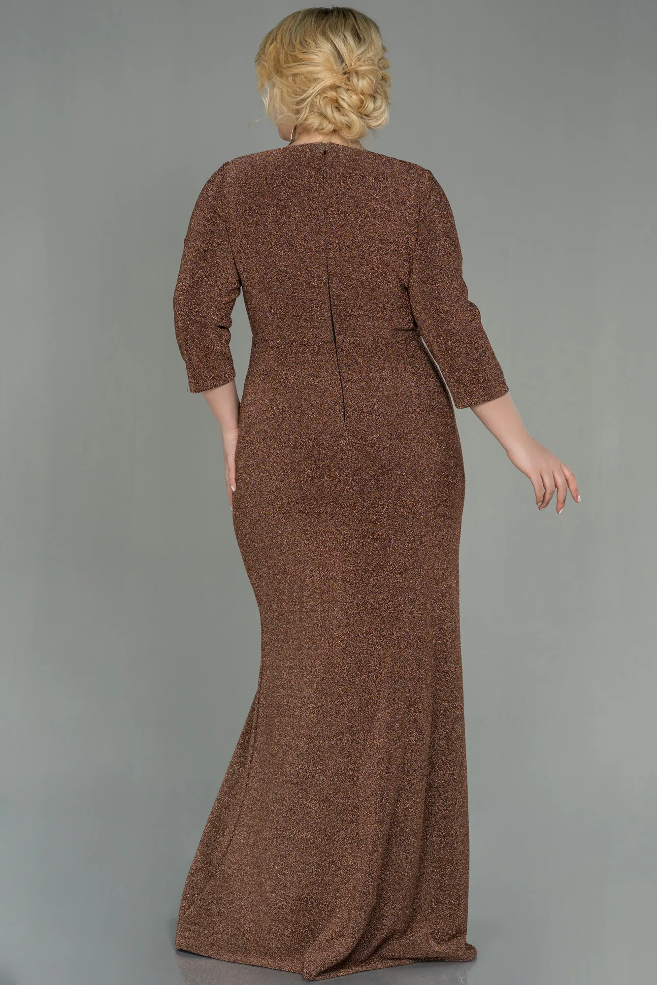 Copper-Long Plus Size Evening Dress ABU2922