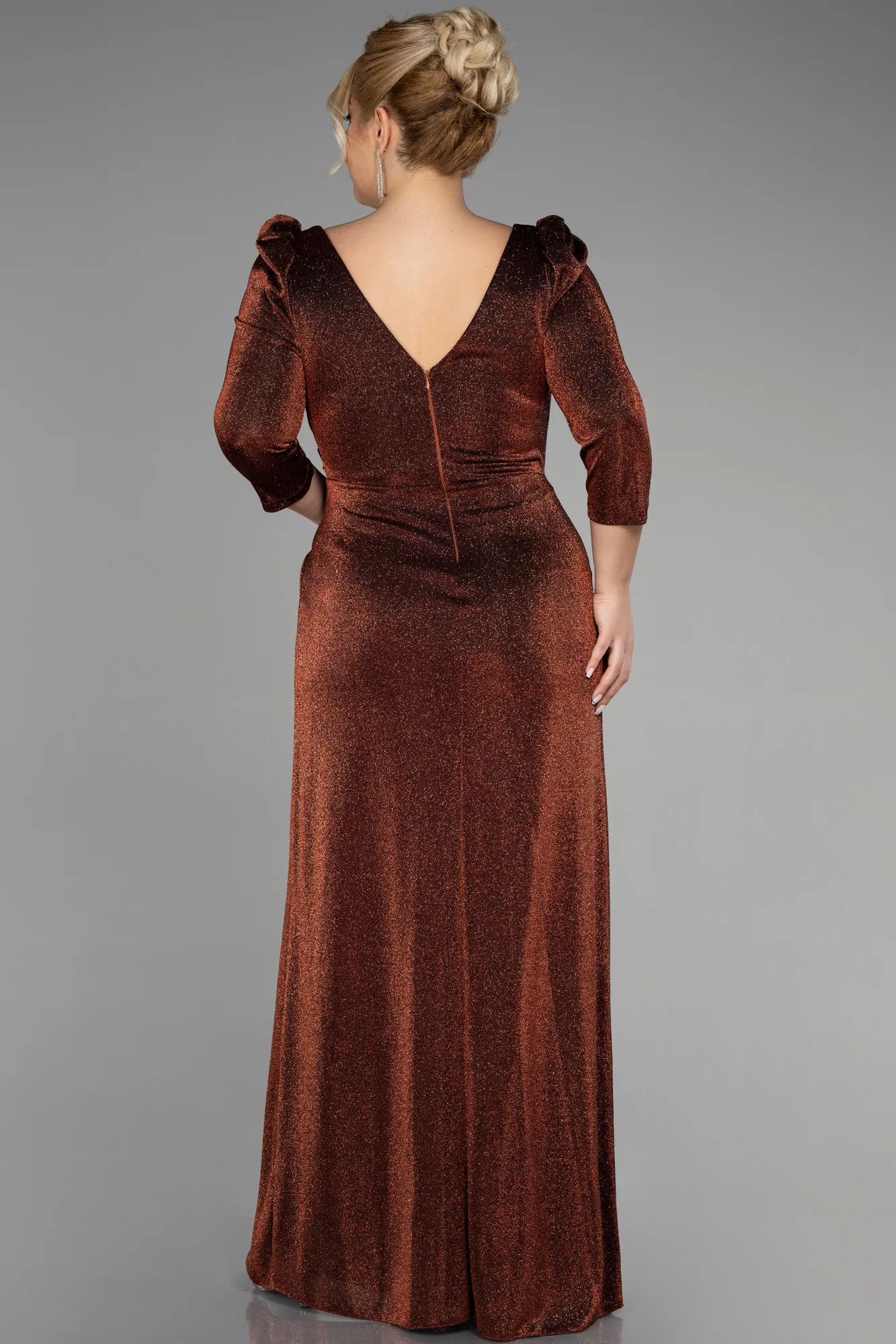 Copper-Long Plus Size Evening Dress ABU3444