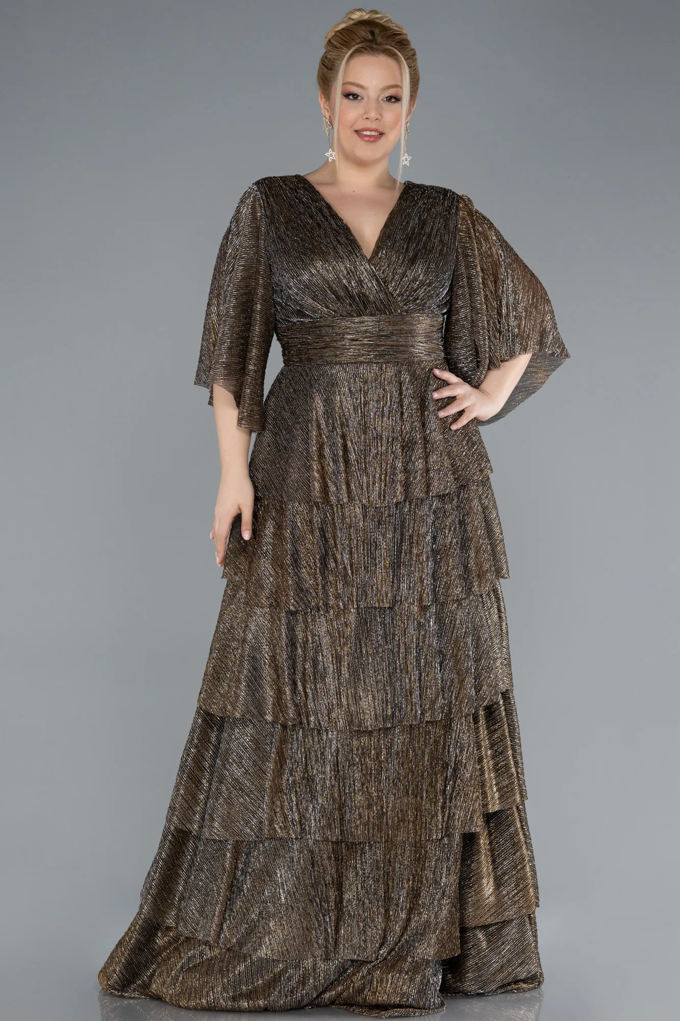 Copper-Long Plus Size Evening Dress ABU4558