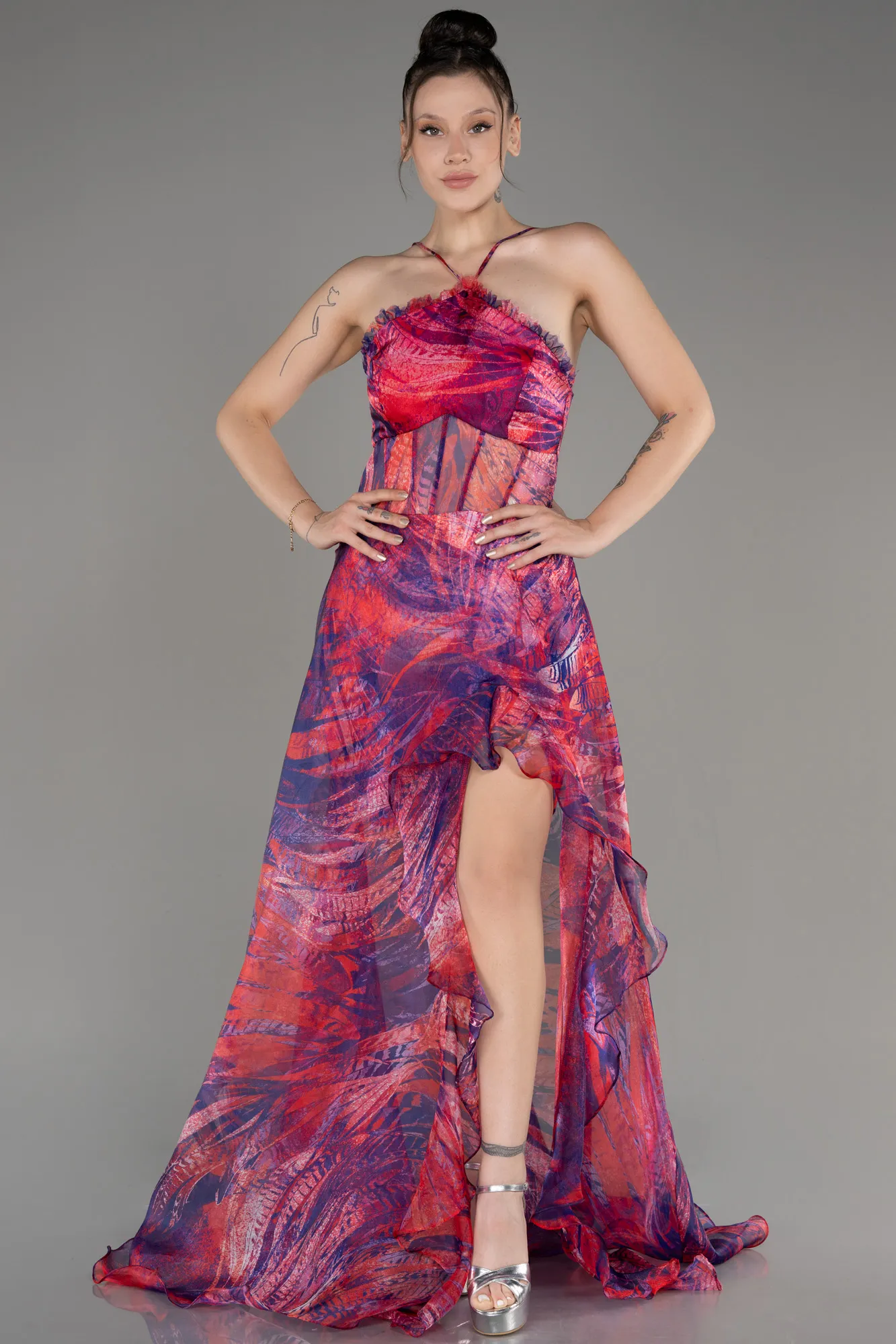Coral-Long Prom Gown ABU3763
