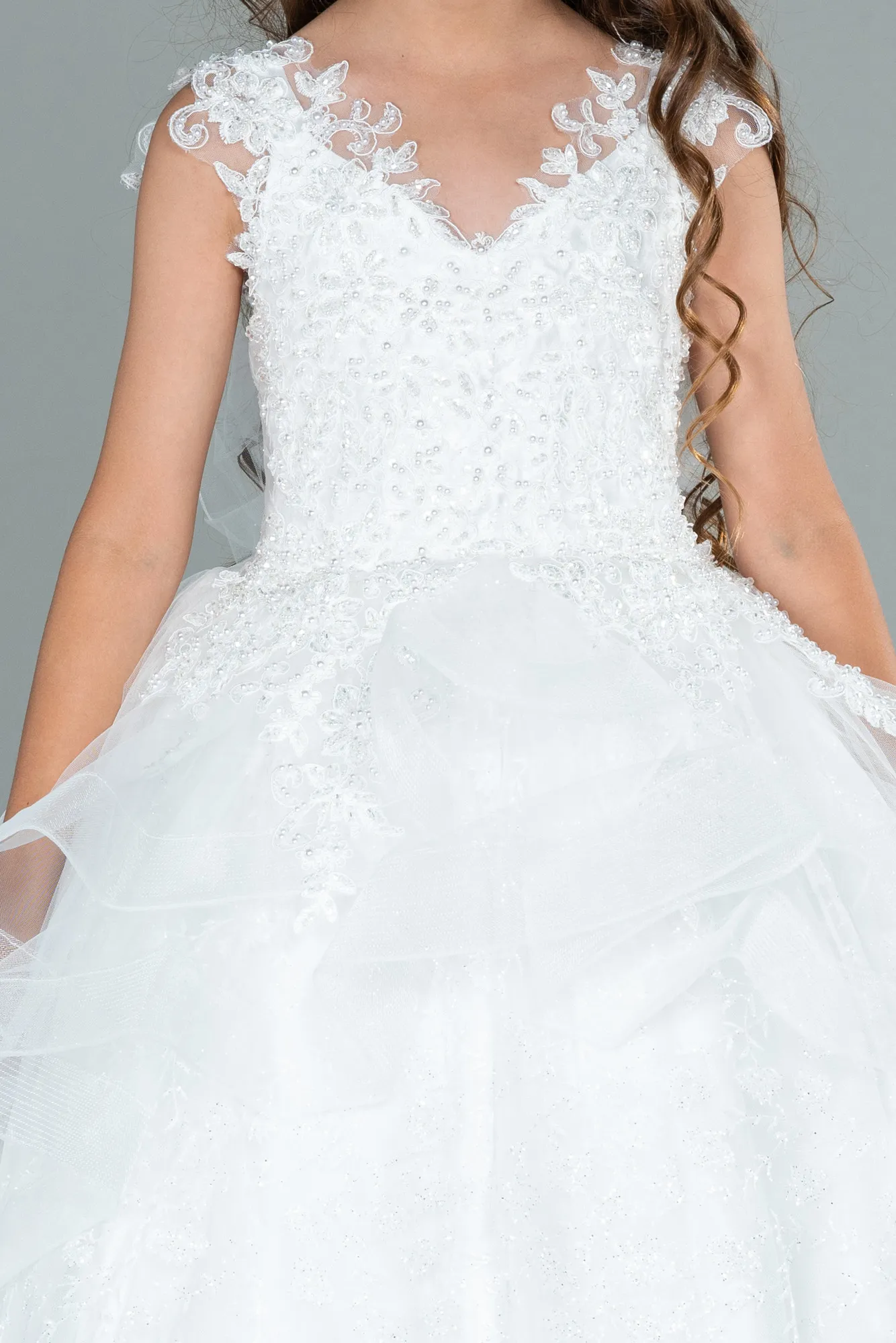 Ecru-Kid Wedding Dress AN30005