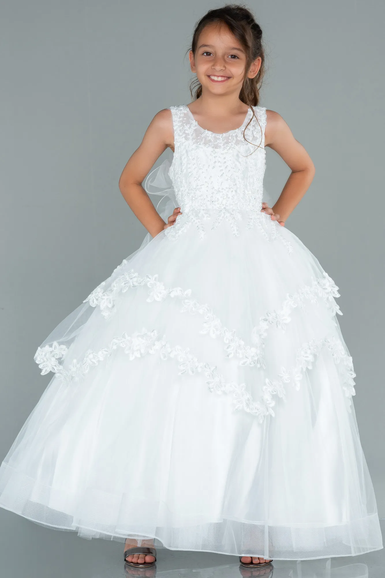 Ecru-Kid Wedding Dress AN30020
