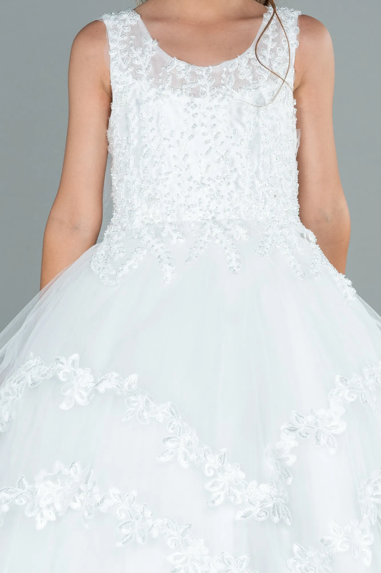 Ecru-Kid Wedding Dress AN30020