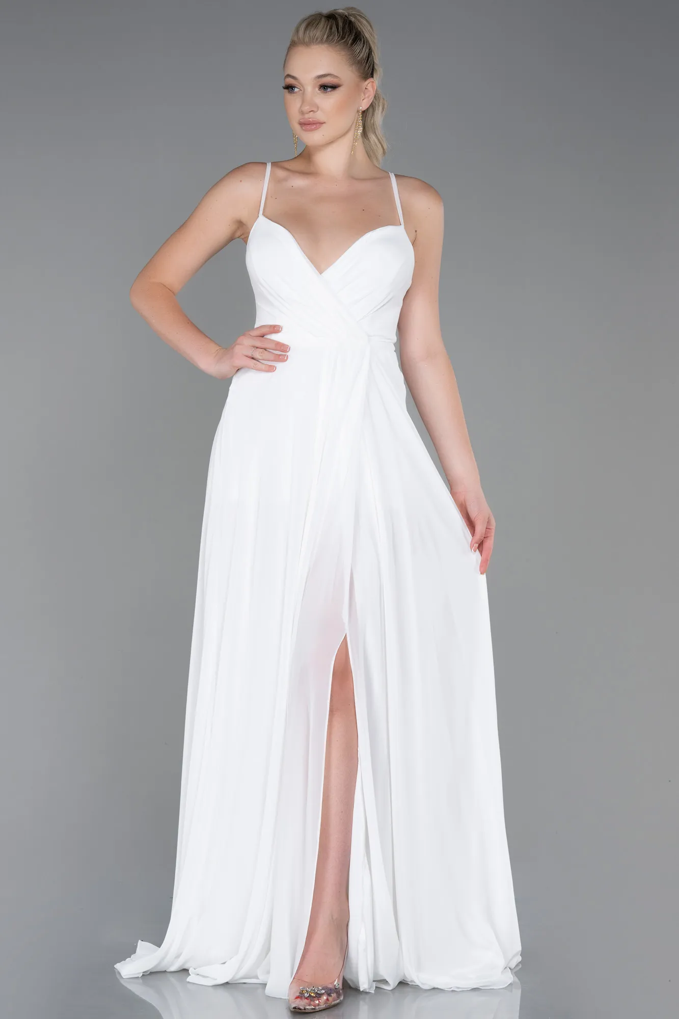 Ecru-Long Prom Gown ABU1305