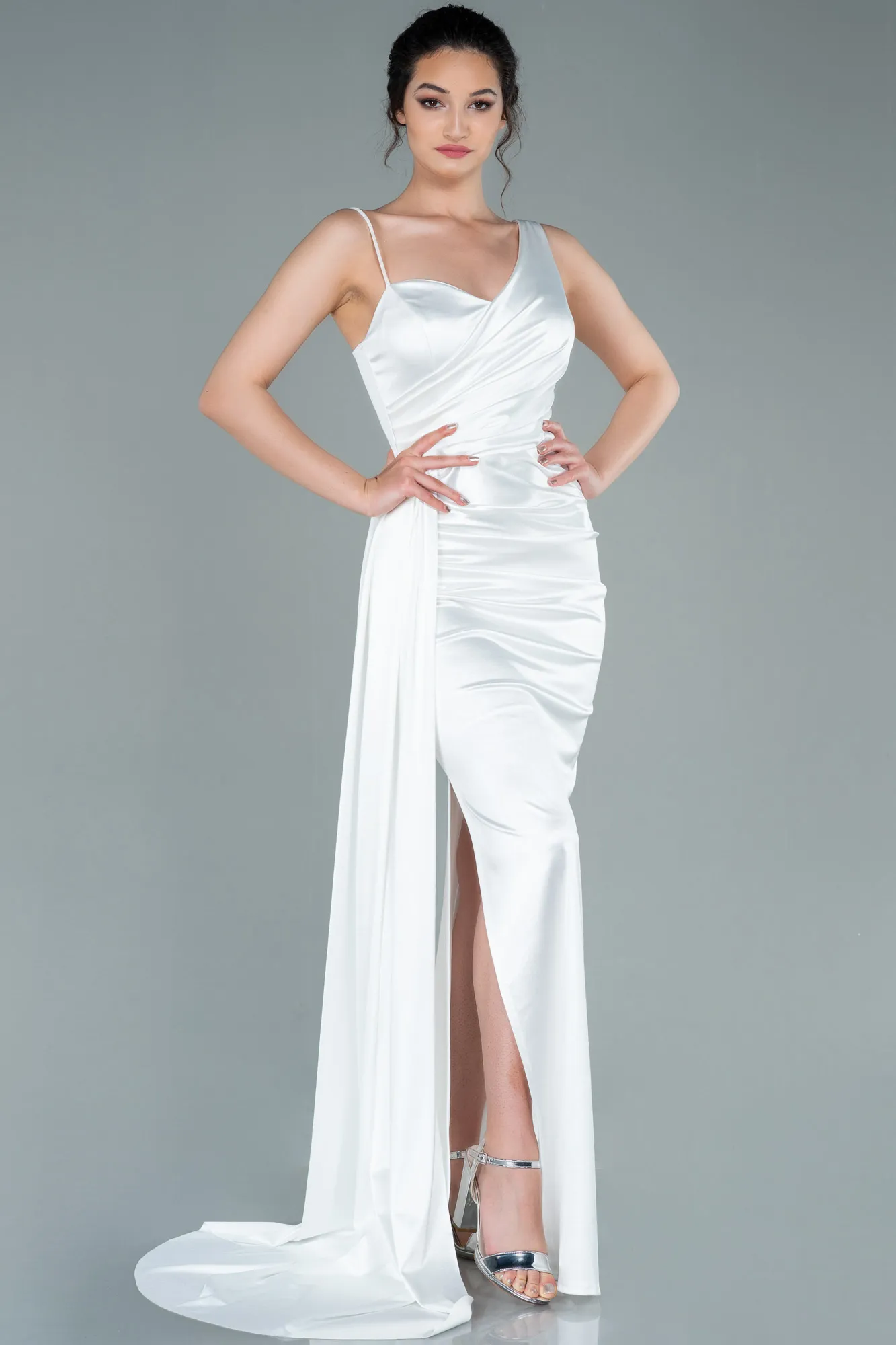 Ecru-Long Prom Gown ABU2373