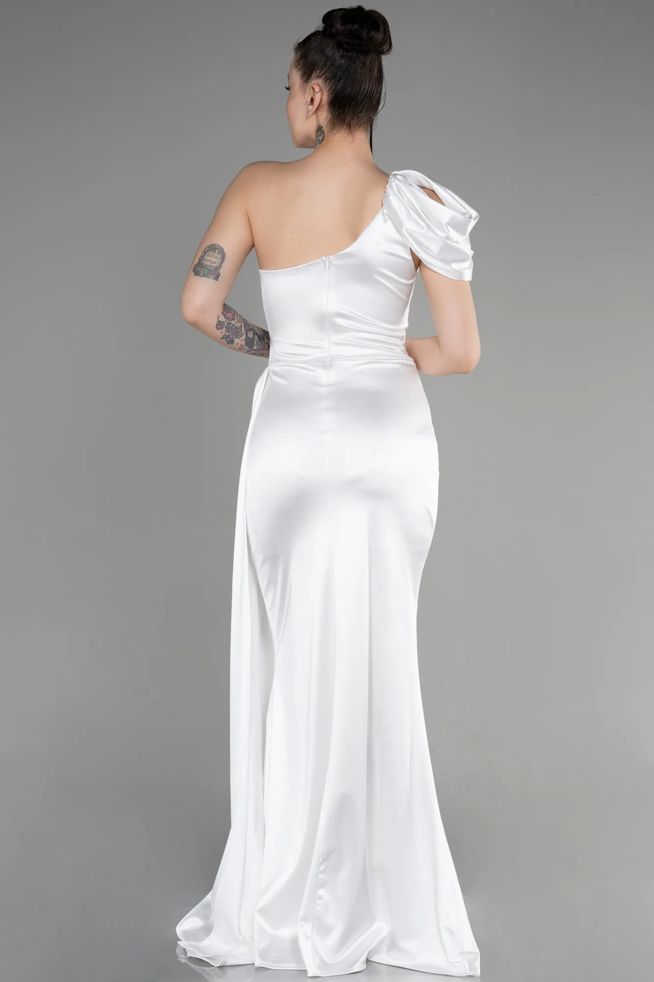 Ecru-Long Prom Gown ABU3325