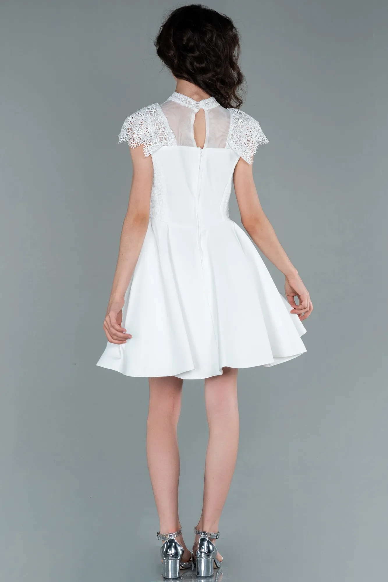 Ecru-Short Girl Dress ABK1434