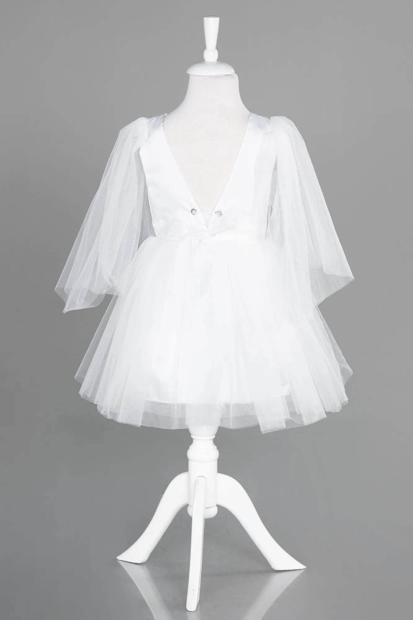 Ecru-Short Girl Dress ABK1797