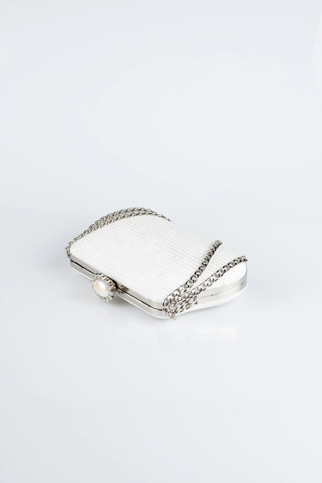 Ecru-Silvery Night Bag SHC834