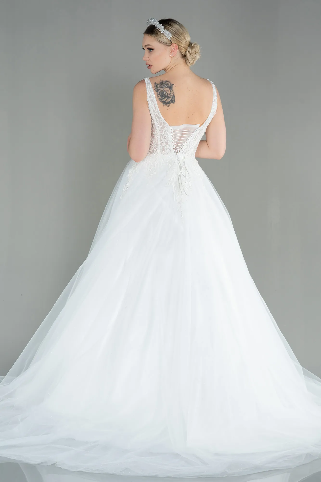 Ecru-Wedding Dress ABG011