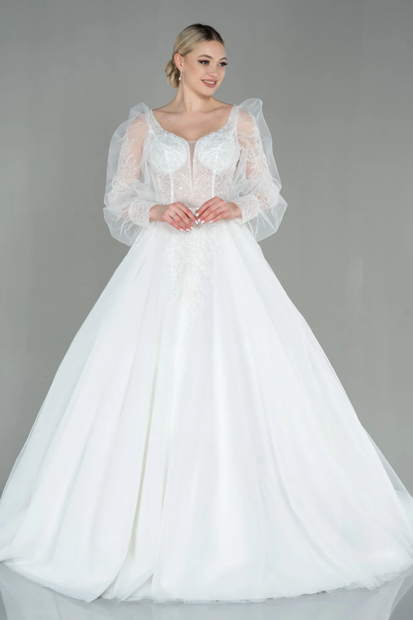 Ecru-Wedding Dress ABG012