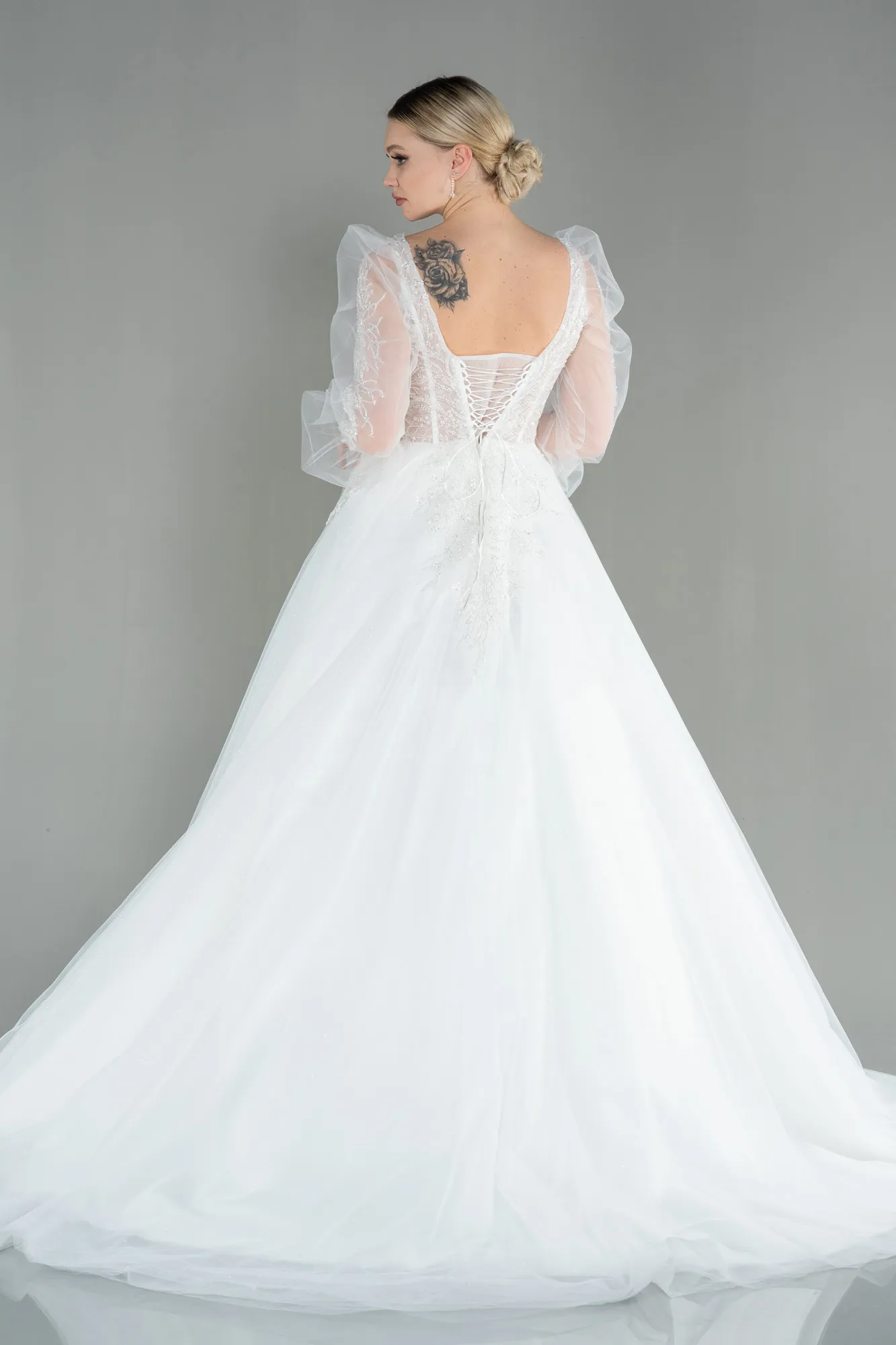Ecru-Wedding Dress ABG012