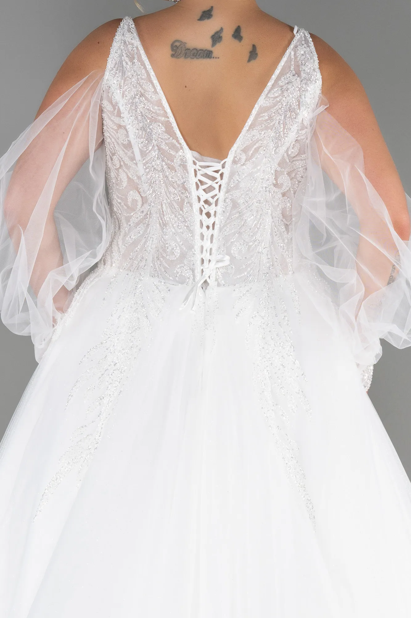 Ecru-Wedding Dress ABG023
