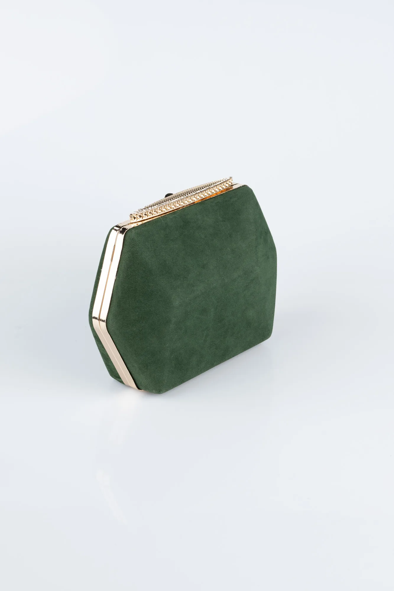 Emerald Green-Gold-Suede Night Bag SH837