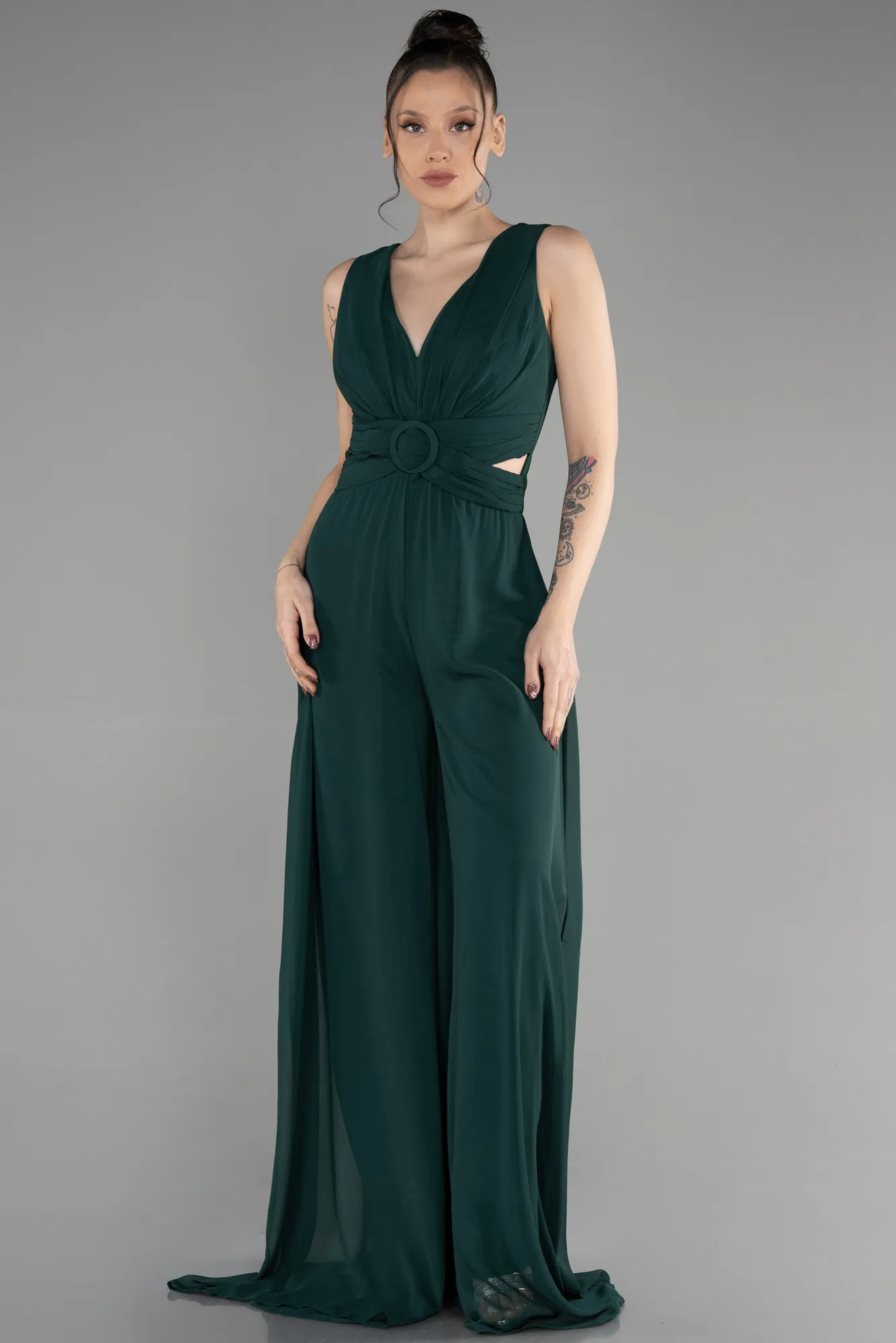 Emerald Green-Chiffon Invitation Dress ABT075