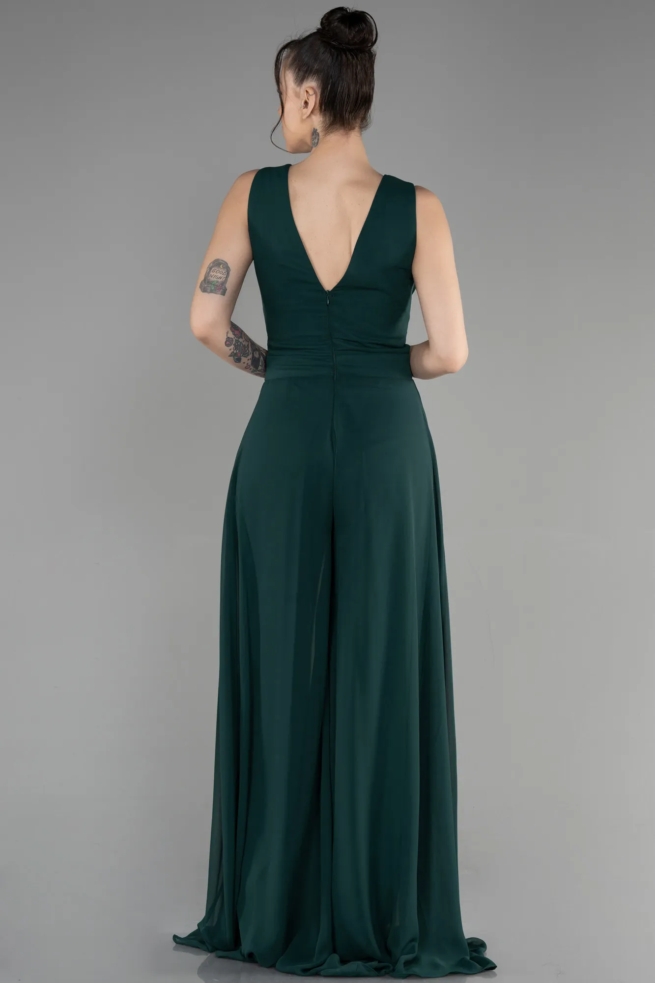 Emerald Green-Chiffon Invitation Dress ABT075