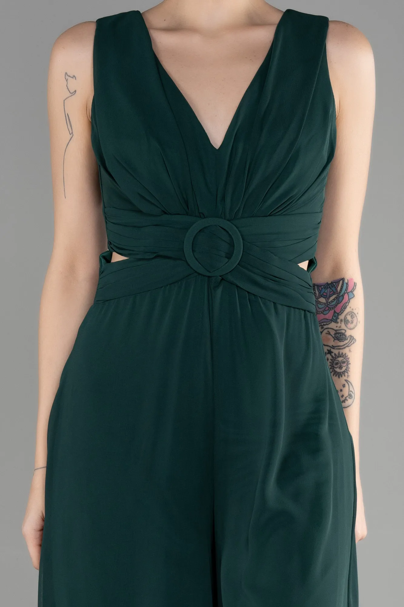 Emerald Green-Chiffon Invitation Dress ABT075