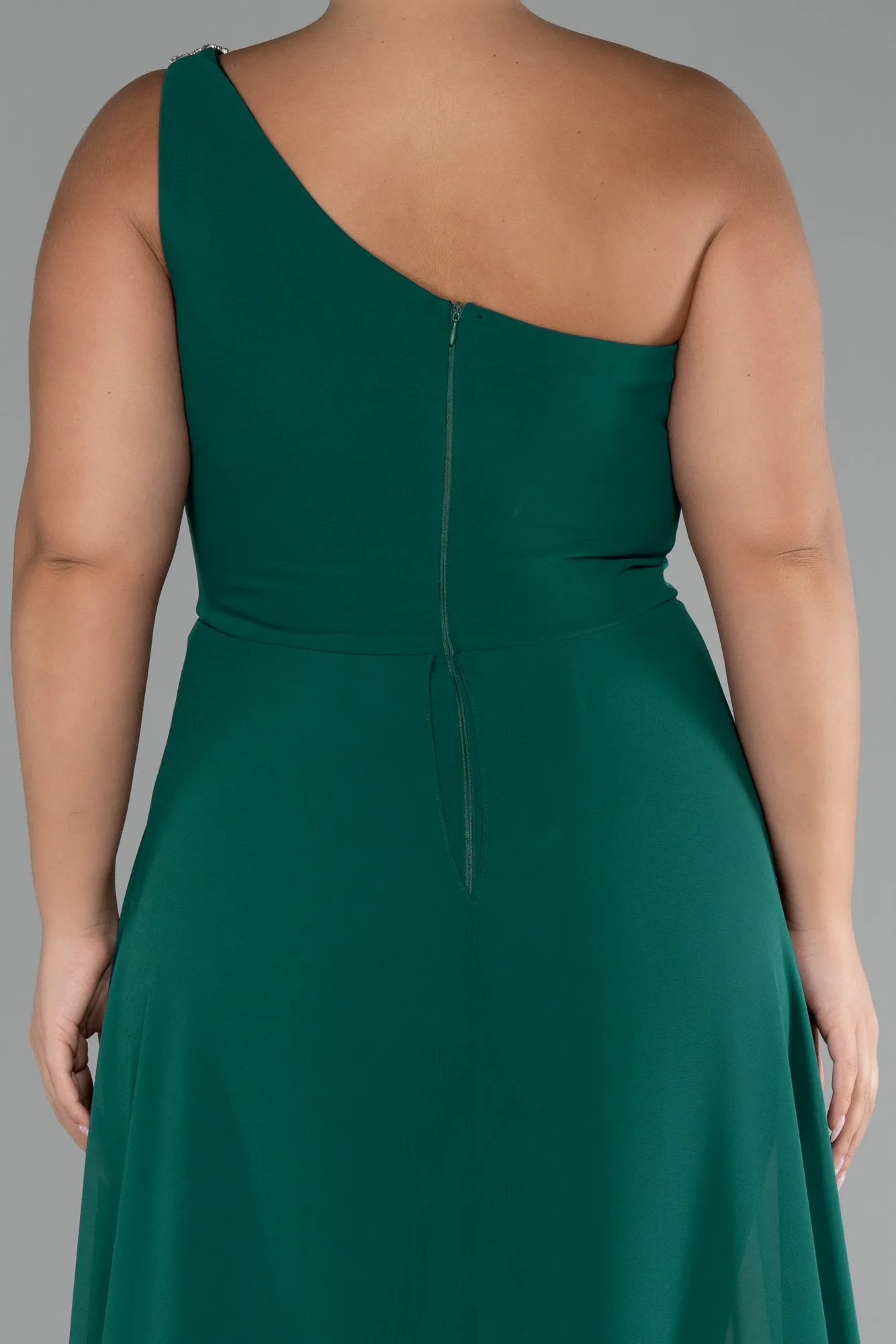 Emerald Green-Chiffon Plus Size Evening Dress Jumpsuit ABT119