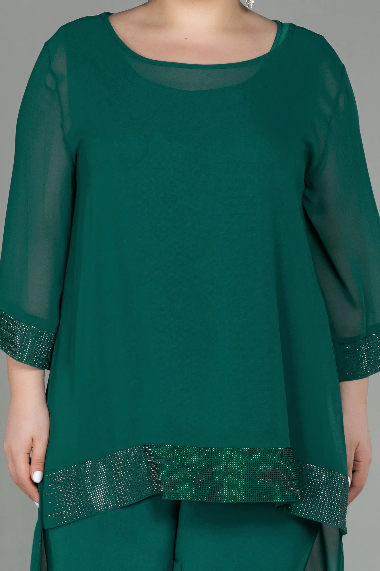 Emerald Green-Long Chiffon Evening Dress ABT083