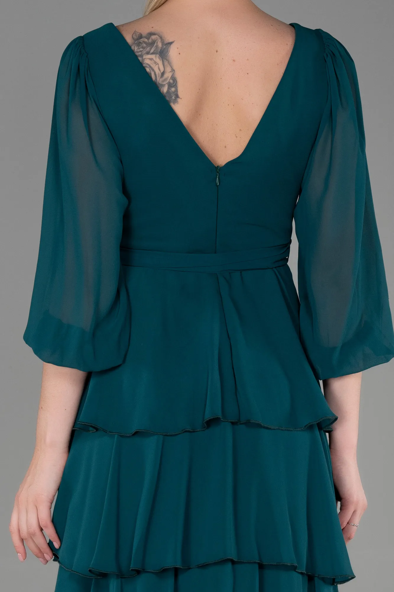 Emerald Green-Long Chiffon Evening Dress ABU2322